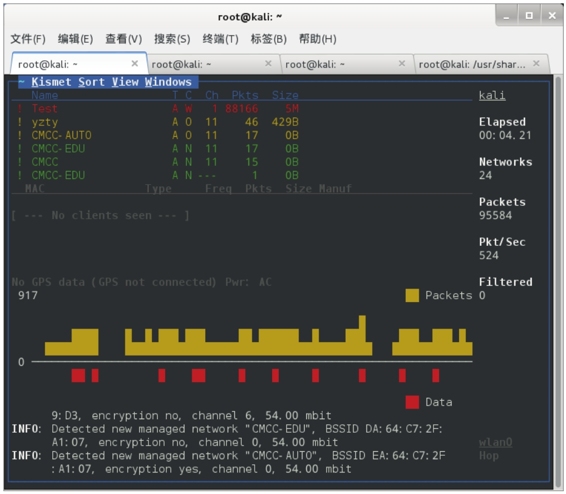 无线网络嗅探工具Kismet