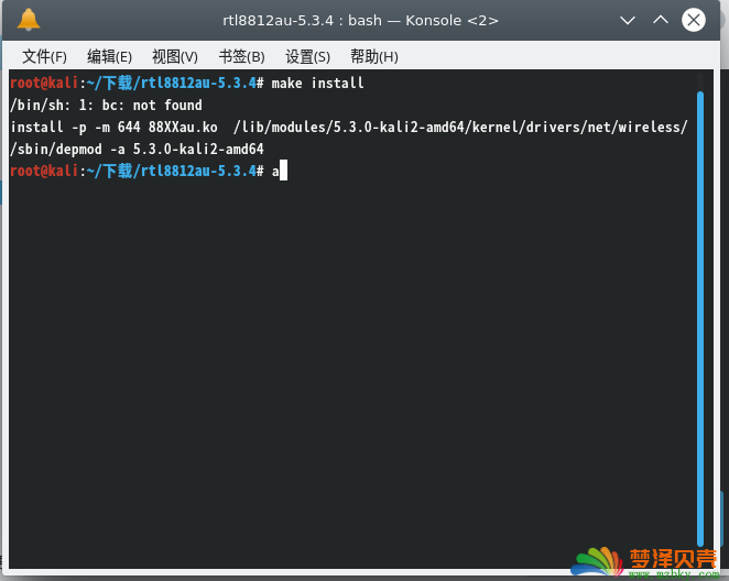 kali linux2019.4 rtl8812au/rtl8814au驱动安装教程适用于linux内核5.3版本