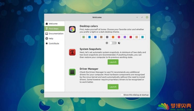 Linux Mint 20欢迎屏幕