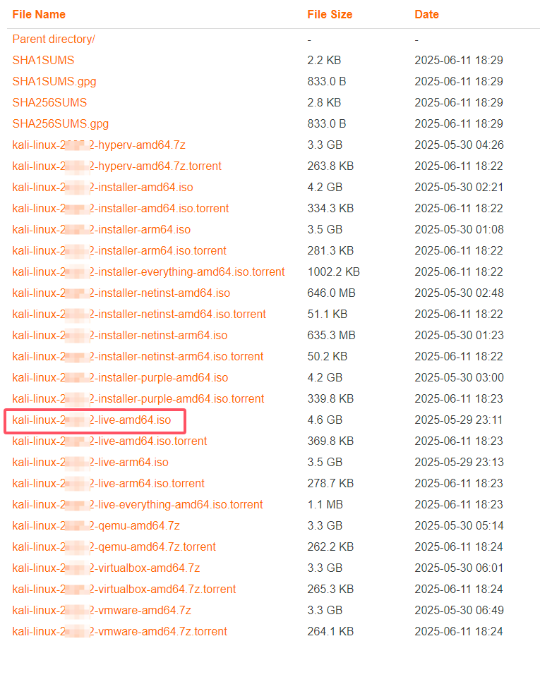 kali linux下载链接